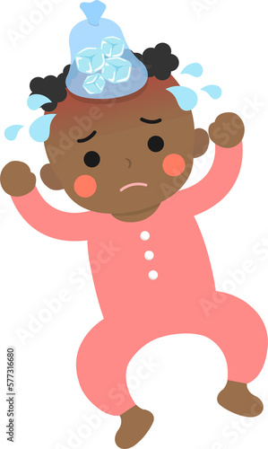 If your baby has a fever or cold or headache, use ice cube bags to cool down