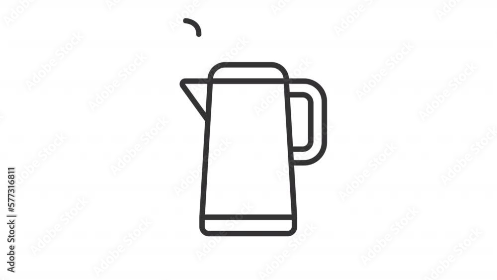 Animated smart teapot linear icon. Remote-controlled kitchen appliance. Wireless connection. Seamless loop HD video with alpha channel on transparent background. Outline motion graphic animation Animated smart teapot linear icon. Remote-controlled kitchen appliance. Wireless connection. Seamless loop HD video with alpha channel on transparent background. Outline motion graphic animation