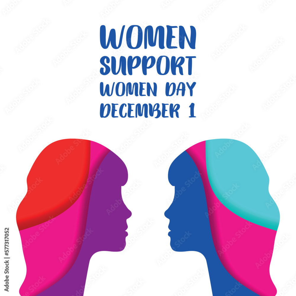Women Support Women Day. Design suitable for greeting card poster and banner