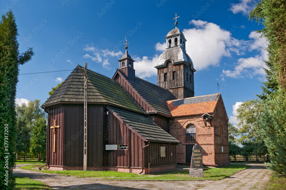 Wooden church of St. Hedwig of Silesia in Staw, Greater Poland Voivodeship, Poland