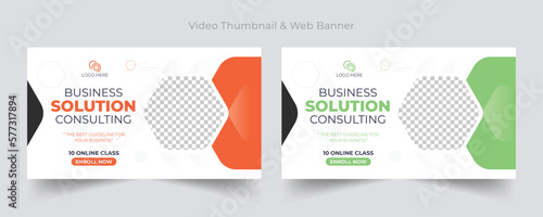 Business YouTube thumbnail design and web banner design template, video thumbnail template, business promotion banner design.