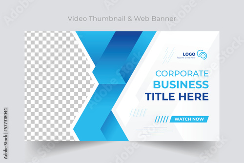 Corporate business YouTube thumbnail design and web banner design template, video thumbnail template, business promotion banner design.