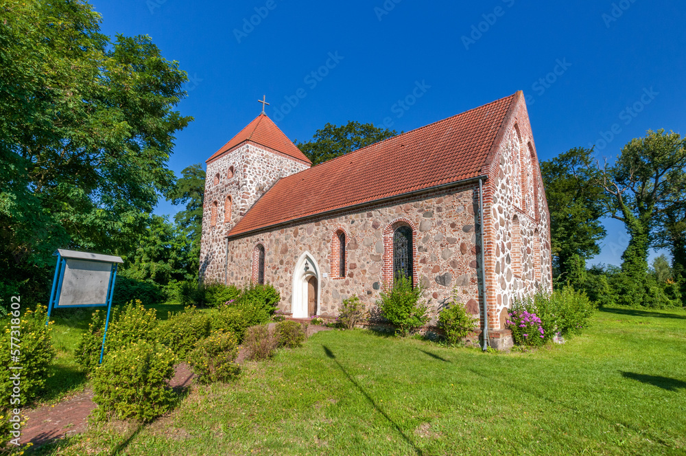 Church of St. Krzysztof in Steklno, West Pomeranian Voivodeship, Poland