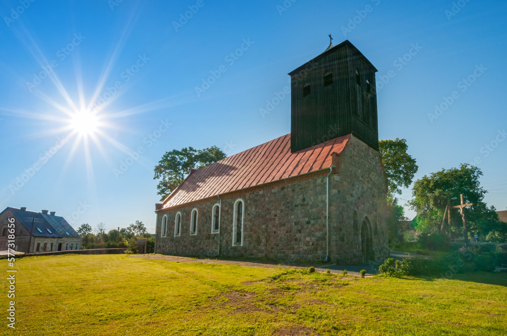 Obraz premium Church of Our Lady Queen of the Holy Rosary in Piaseczno, West Pomeranian Voivodeship, Poland 