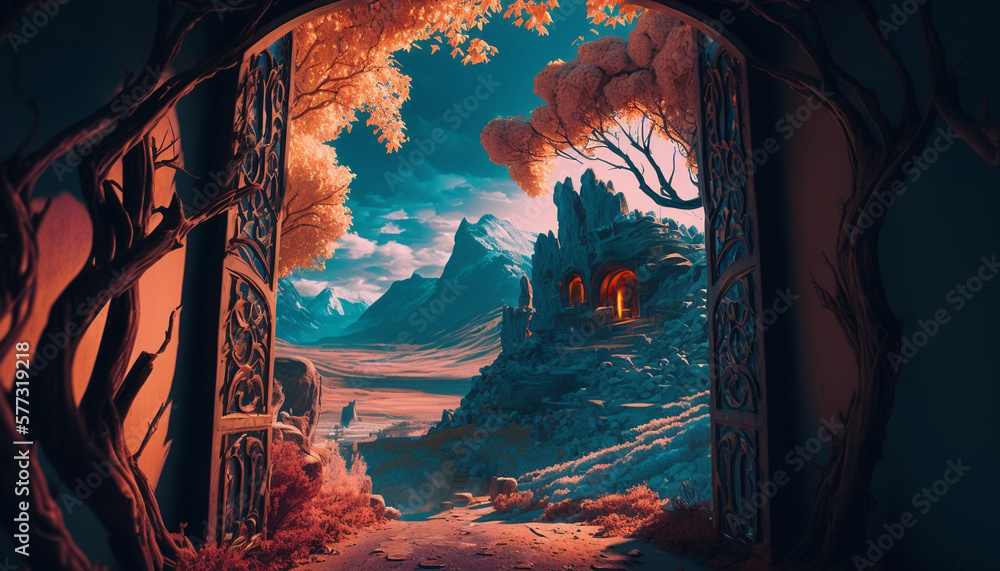 Fototapeta premium Midnight fantasy landscape