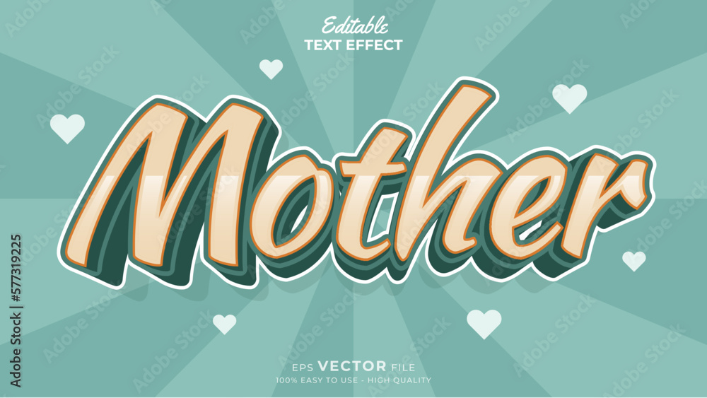 Obraz premium Editable text effect Happy Mother's Day template style premium vector