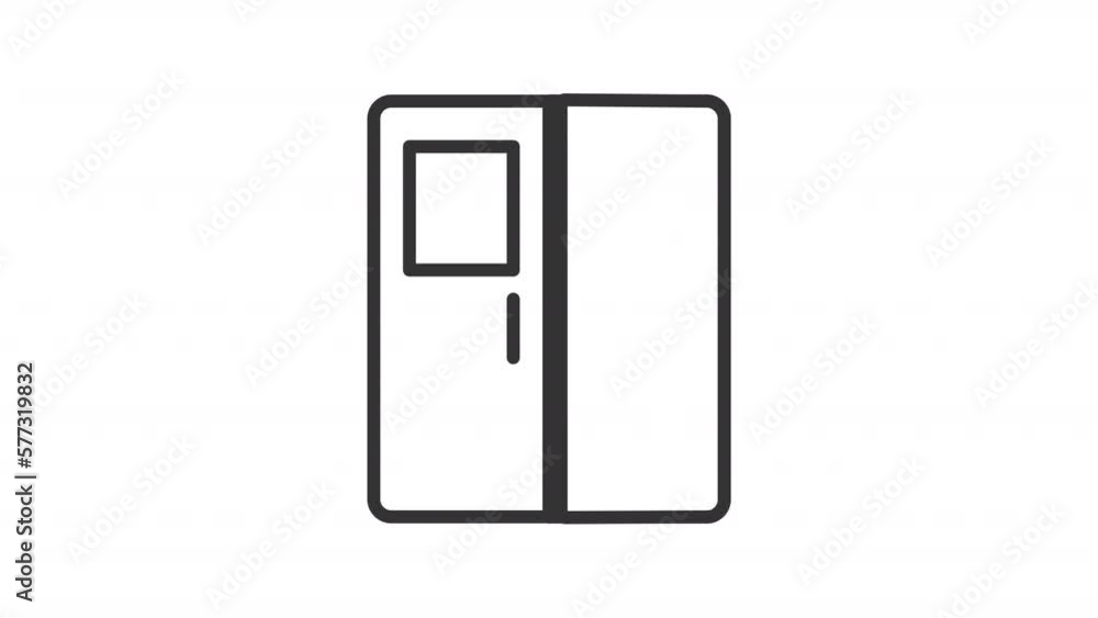Animated smart fridge linear icon. Innovative kitchen appliance. Food storage. Control remotely. Seamless loop HD video with alpha channel on transparent background. Outline motion graphic animation Animated smart fridge linear icon. Innovative kitchen appliance. Food storage. Control remotely. Seamless loop HD video with alpha channel on transparent background. Outline motion graphic animation
