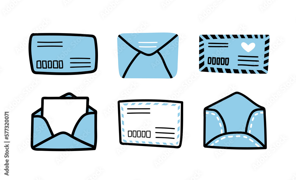 Letter and open envelope. Vector illustration. Cartoon Stock