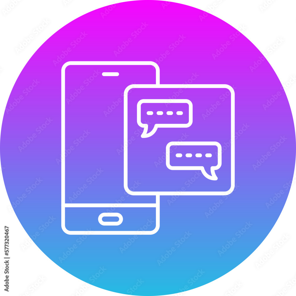 Chat Gradient Circle Line Inverted Icon Chat Gradient Circle Line Inverted Icon