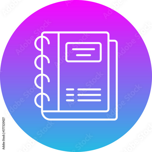 Notebook Gradient Circle Line Inverted Icon