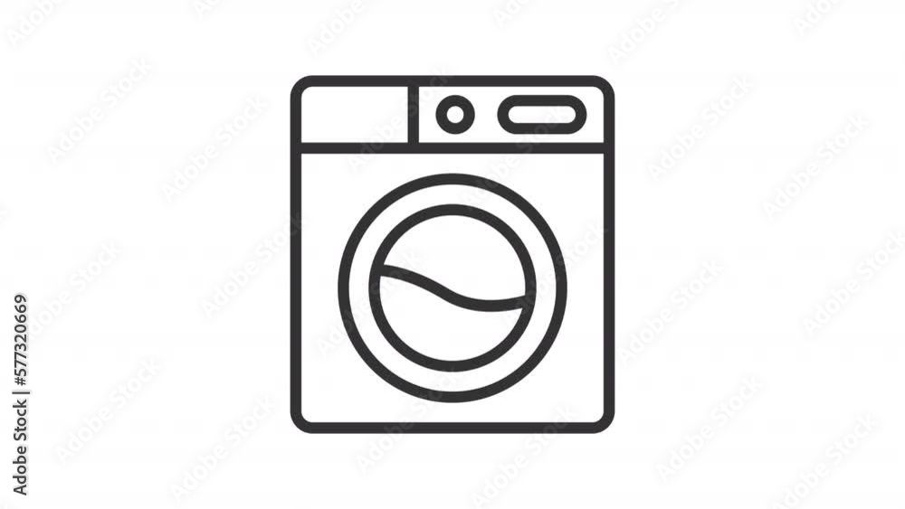 Animated smart washer linear icon. Home electric appliance. Wireless connection. Energy saver. Seamless loop HD video with alpha channel on transparent background. Outline motion graphic animation Animated smart washer linear icon. Home electric appliance. Wireless connection. Energy saver. Seamless loop HD video with alpha channel on transparent background. Outline motion graphic animation