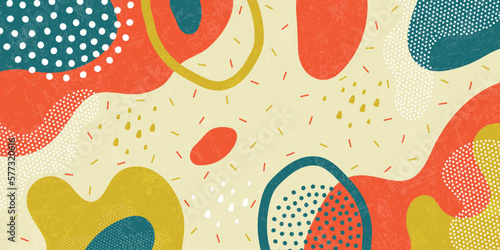 Doodle background pattern, abstract colored shapes. Modern minimalism trendy pattern background.