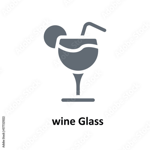 wine Glass Vector Solid Icons. Simple stock illustration stock