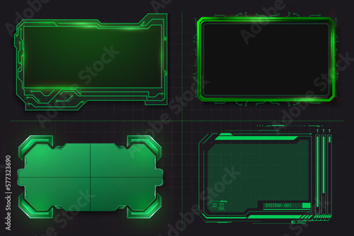Set of modern frames, callouts for user menu interface elements in futuristic style. Game futuristic digital display, hud tech future frame. Information box bars, modern digital frame layout template