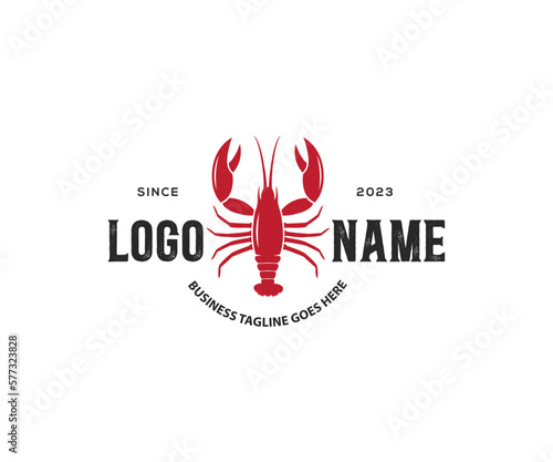 Crayfish, Prawn, Shrimp, Lobster logo design. Seafood logo design template. Lobster logo design