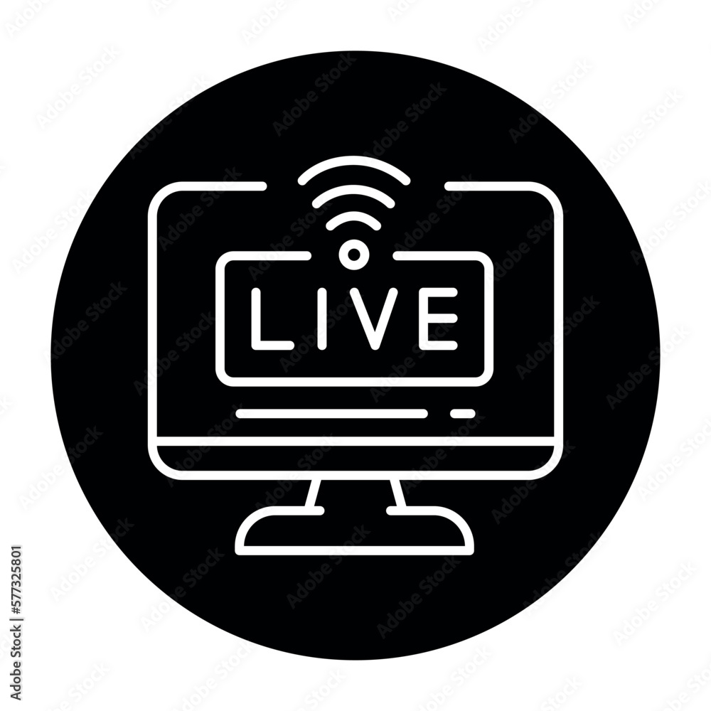 Live streaming line icon. Online promotion
