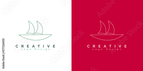 Creative Sailboat Logo Design. Isolated Shape on Double Background. Can Be Used For Business,Logo And Brand.Flat Vector Logo