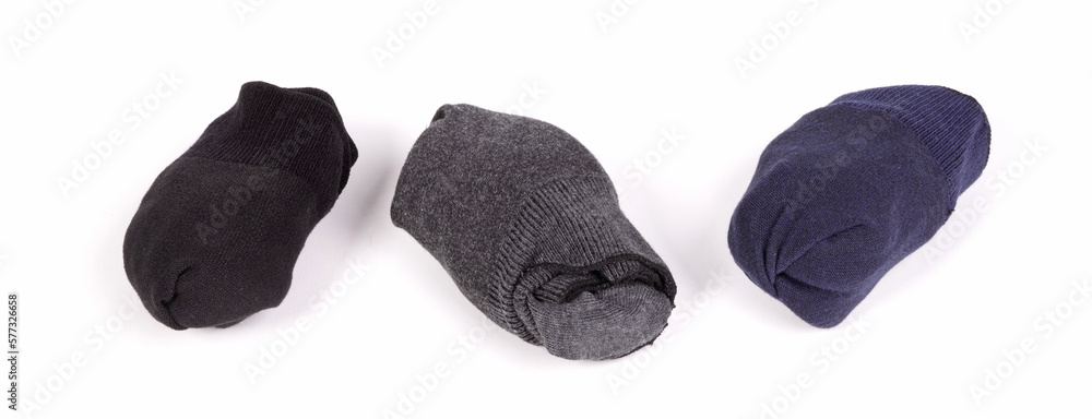 Several socks isolated on a white background Several socks isolated on a white background
