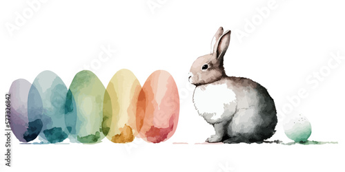 easter bunny with easter eggs