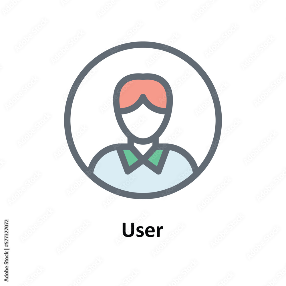 User Vector Fill Outline Icons. Simple stock illustration stock