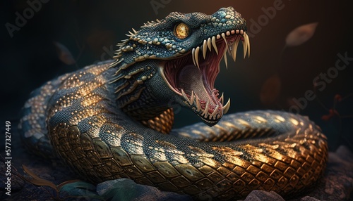serpent beast monster digital art illustration