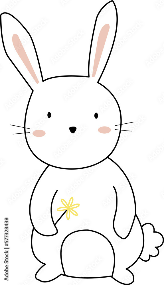 Obraz premium Rabbit Cute Animal Cartoon Illustration