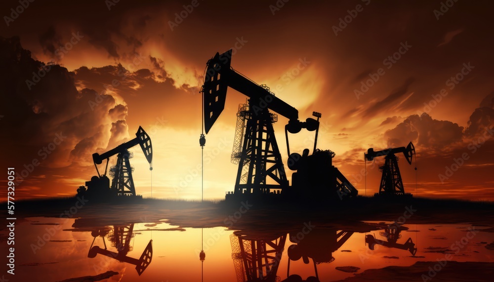 Petroleum Production and Refining Illustration - Ideal for Business and Finance-themed Designs. Generative ai illustration - obrazy, fototapety, plakaty 