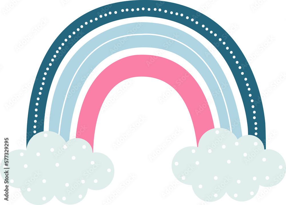 Organic Rainbow illustration in bohemian style