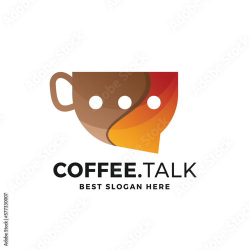 Coffee Talk Gradient Icon Illustration
