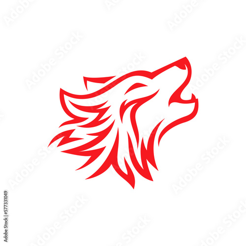 sketch of a tribal wolf tattoo. vector drawing wolf head made with patterns. wolf logo
