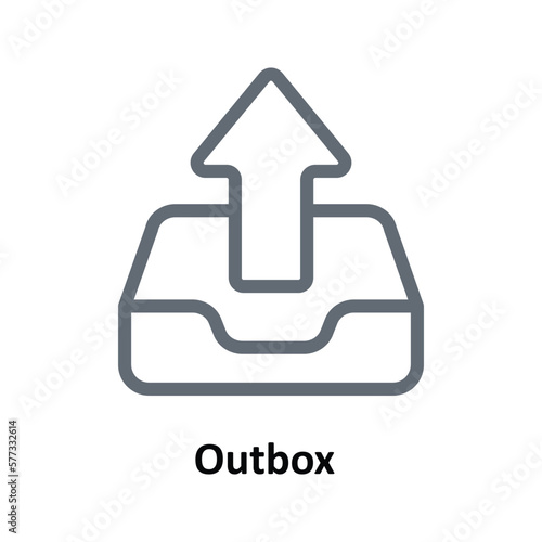 Outbox  Vector  Outline Icons. Simple stock illustration stock