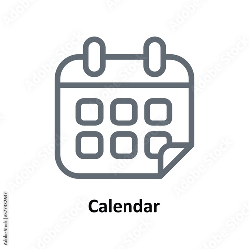 Calendar Vector Outline Icons. Simple stock illustration stock