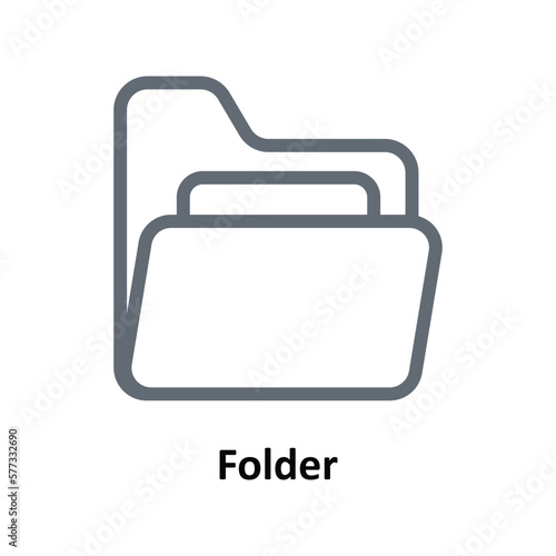 Folder Vector Outline Icons. Simple stock illustration stock