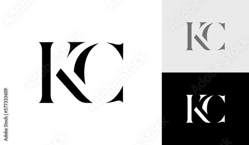 Letter KC initial monogram logo design