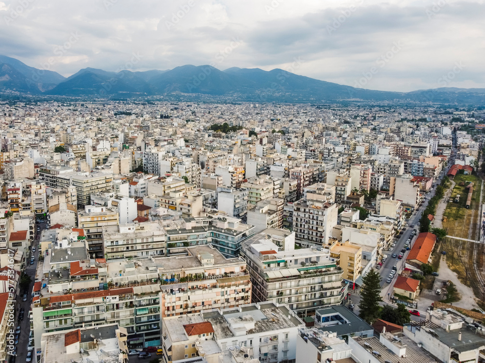 Aerial view Patras city by drone. Summer Greece. Panorama. Aerial view Patras city by drone. Summer Greece. Panorama.