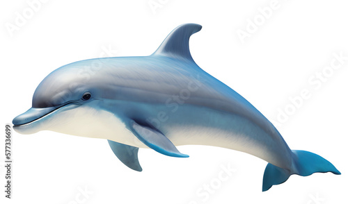Obraz na plátne Dolphin side view, isolated background. Generative Ai