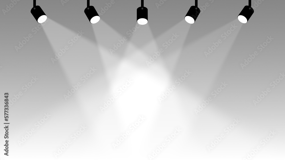 Fototapeta premium ステージの上のスポットライトのイラスト（背景透過）