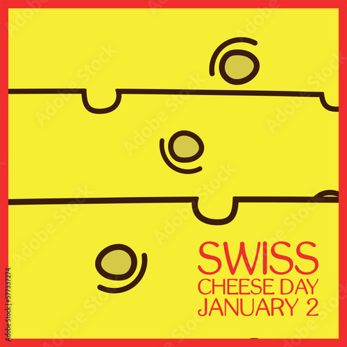 swiss cheese day . Design suitable for greeting card poster and banner