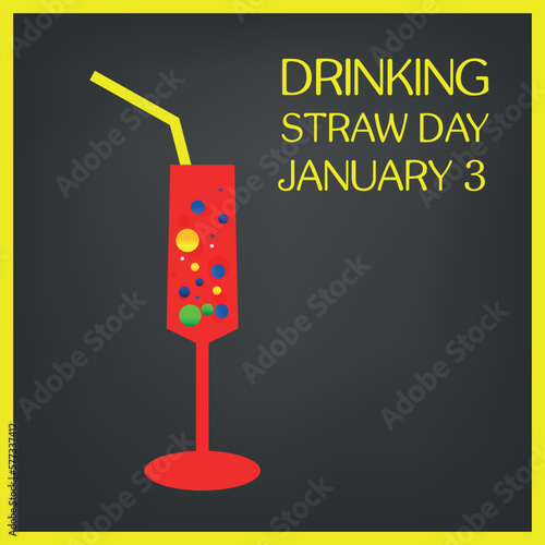 Drinking Straw Day . Design suitable for greeting card poster and banner
