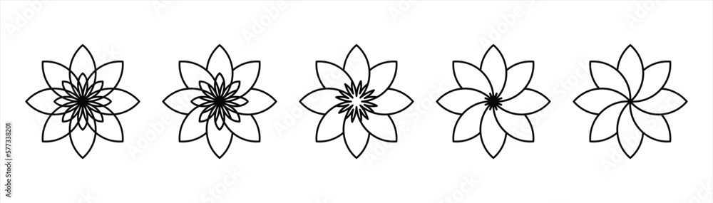 flower icon set. abstract flower icon, vector illustration