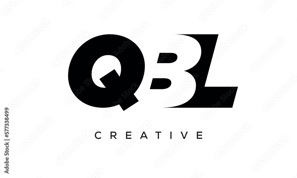 QBL letters negative space logo design. creative typography monogram vector QBL letters negative space logo design. creative typography monogram vector
