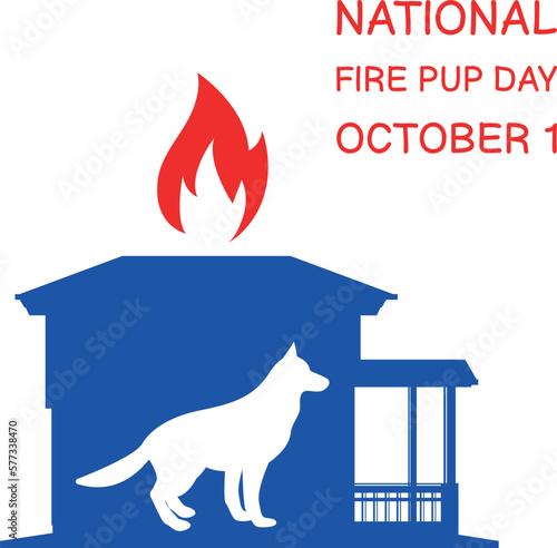 national fire pup day . Design suitable for greeting card poster and banner