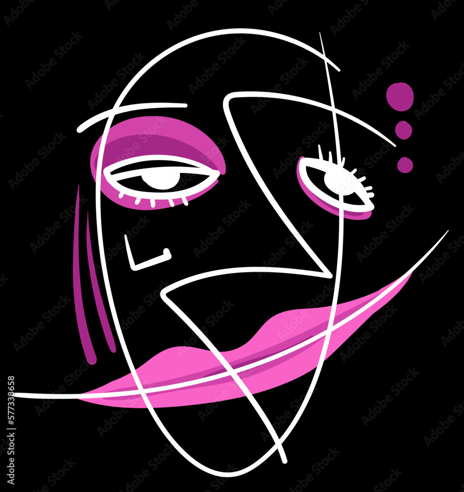 Abstract face vector art illustration