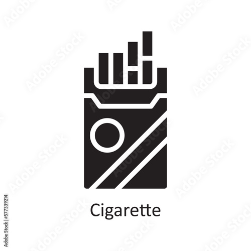 Cigarette Vector Solid Icon Design illustration. Grocery Symbol on White background EPS 10 File