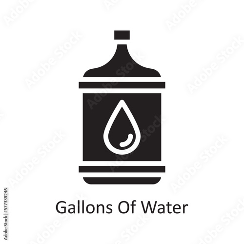 Gallons Of Water Vector Solid Icon Design illustration. Grocery Symbol on White background EPS 10 File