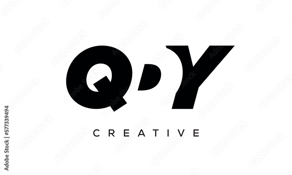QDY letters negative space logo design. creative typography monogram vector QDY letters negative space logo design. creative typography monogram vector