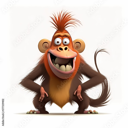 Smiling Mandril Monkey Very Happy. Generative AI