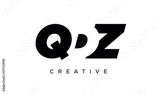 QDZ letters negative space logo design. creative typography monogram vector