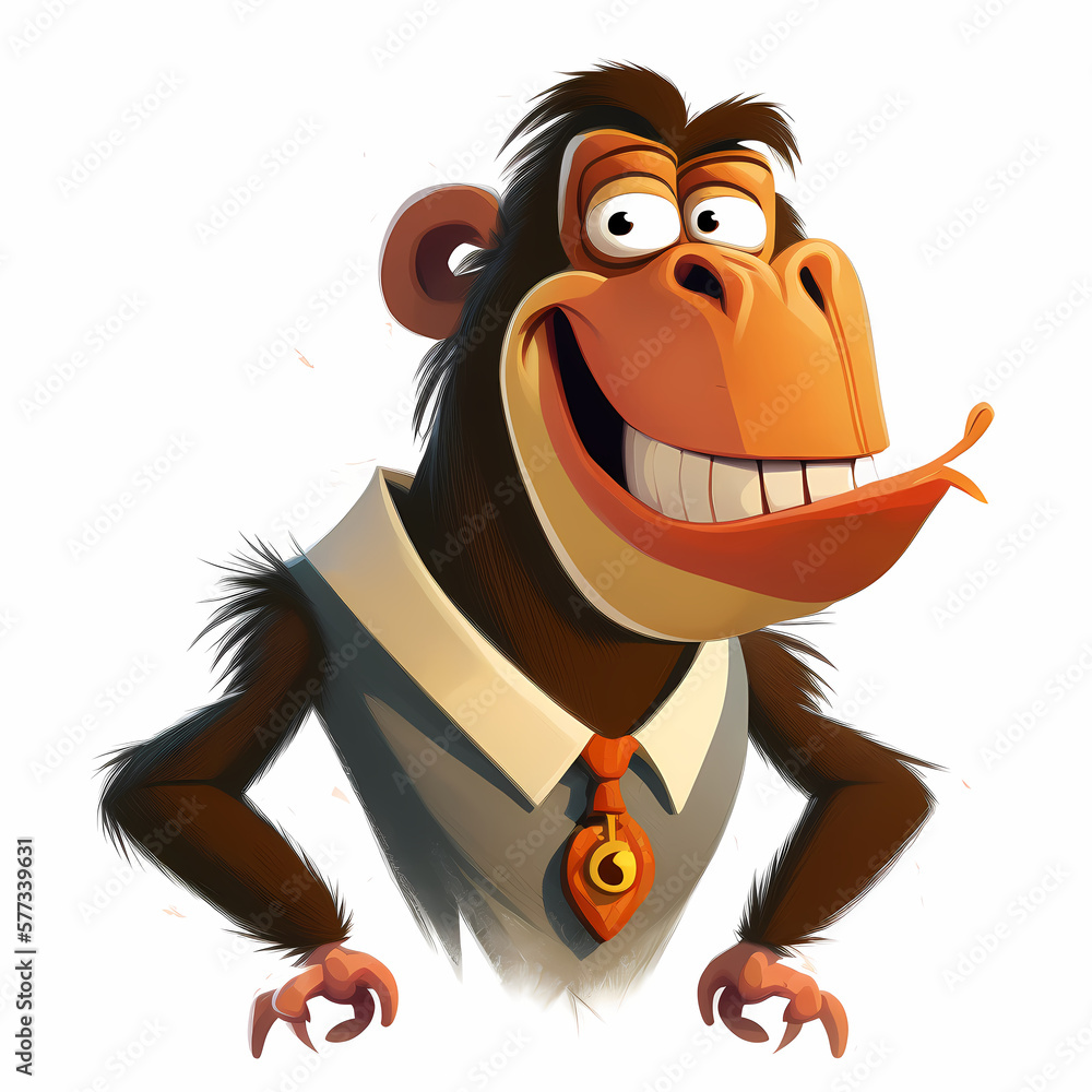 Obraz premium Smiling Mandril Monkey Very Happy. Generative AI