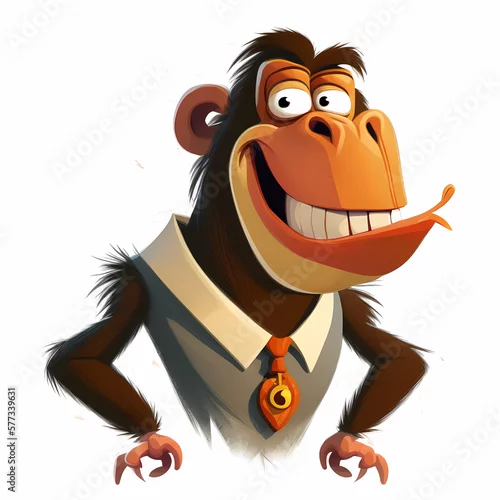 Obraz Smiling Mandril Monkey Very Happy. Generative AI